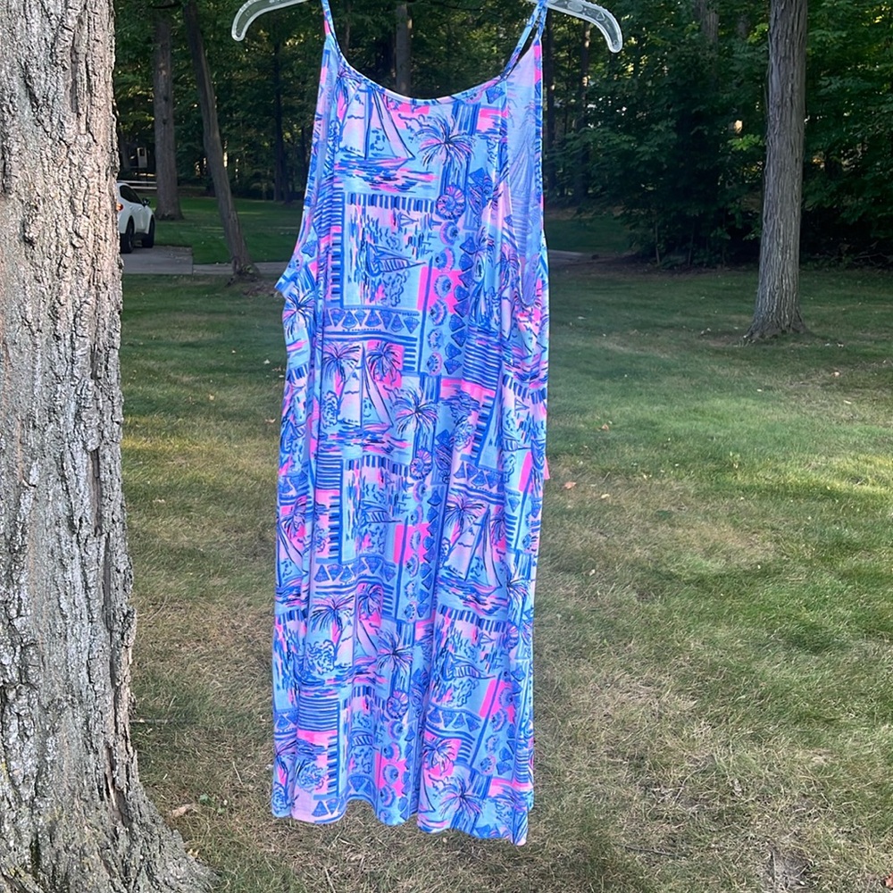 Lilly Pulitzer spaghetti strap swing tank dress.  Size lg  $20